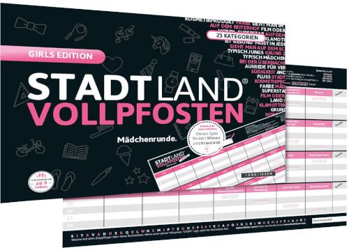 STADT LAND VOLLPFOSTEN® - Girls Edition DIN-A4 Block