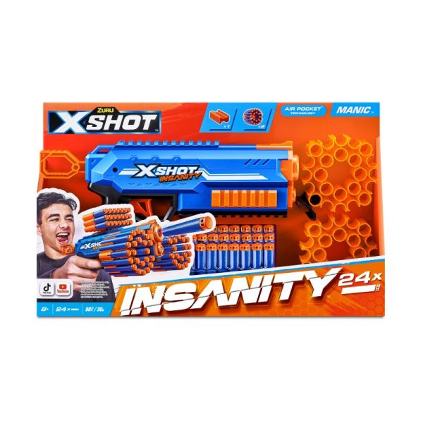 ZURU XSHOT INSANITY - Manic Blaster mit 24 Darts