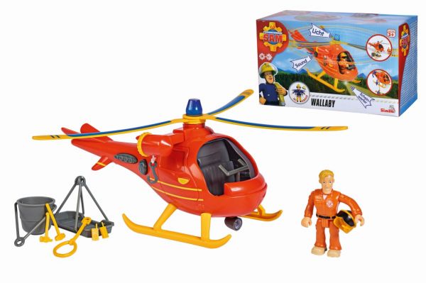 SIMBA Feuerwehrmann Sam - Hubschrauber Wallaby mit Figur
