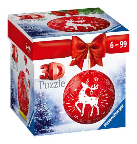 Ravensburger® 3D Puzzle-Ball - Weihnachtskugel Rentier, 54 Teile
