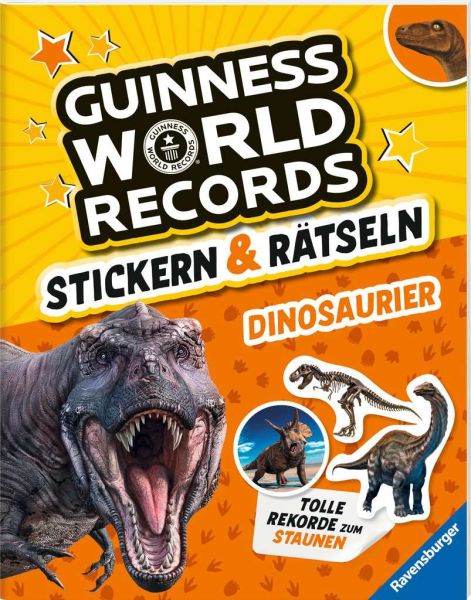Ravensburger® Bücher - Guinness World Records Stickern und Rätseln: Dinosaurier