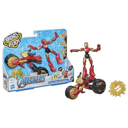 Hasbro Avengers - Bend and Flex Iron Man mit 2-in-1 Motorrad