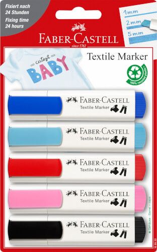 Faber-Castell - Textilmarker, 5er Set