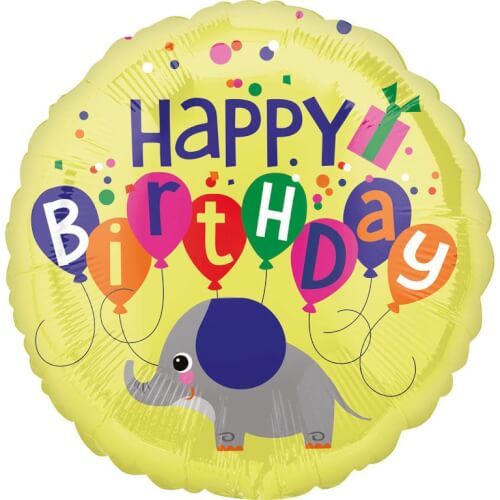 amscan® Elefant - Happy Birthday Folienballon, rund