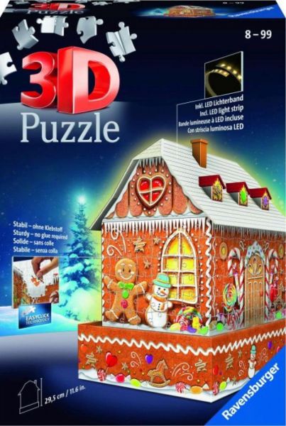 Ravensburger® 3D Puzzle - Lebkuchenhaus bei Nacht, 216 Teile