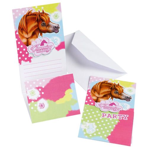 amscan® Charming Horses 2 - 6 Einladungskarten mit Umschlägen
