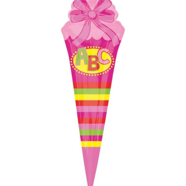 amscan® Schultüte - SuperShape Folienballon pink, 25 x 76 cm