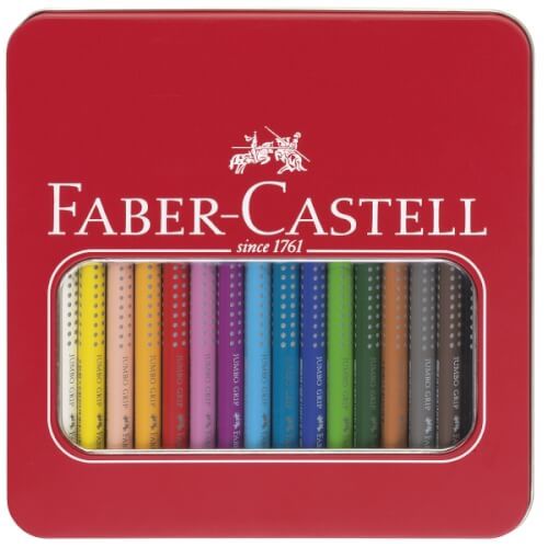 Faber-Castell - Buntstifte Jumbo Grip, 16er Metalletui