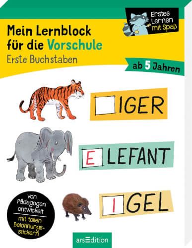 ars Edition - Mein Lernblock für die Vorschule, Erste Buchstaben