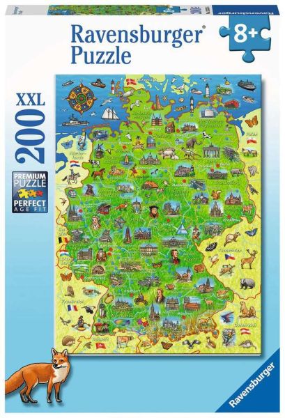 Ravensburger® Puzzle - Bunte Deutschlandkarte, 200 Teile XXL