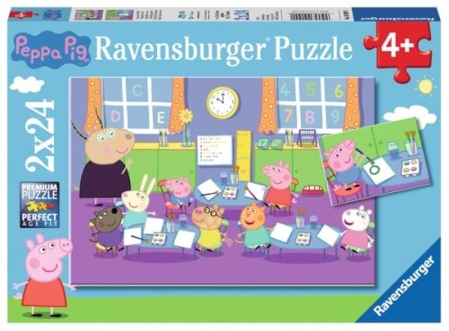 Ravensburger® Puzzle - Peppa in der Schule, 2x24 Teile
