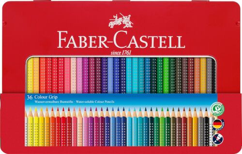 Faber-Castell - Buntstifte Colour Grip, 36er Metalletui
