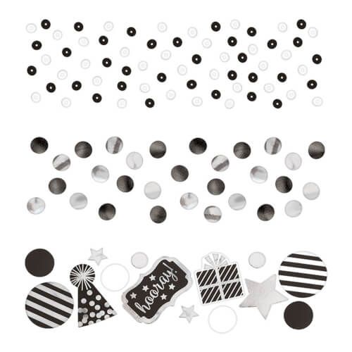 amscan® - Konfetti Pailletten, schwarz-weiß 34 g