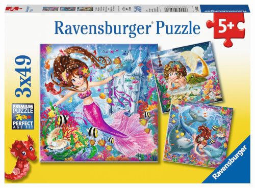 Ravensburger® Puzzle - Bezaubernde Meerjungfrauen, 3x49 Teile