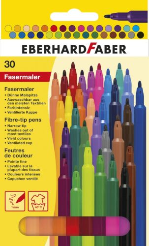 Faber-Castell - Fasermaler dünn, 30er Set