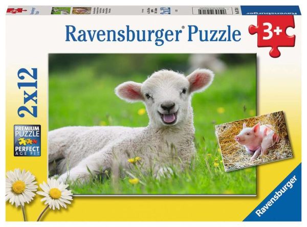 Ravensburger® Kinderpuzzle - Unsere Bauernhoftiere, 2x12 Teile