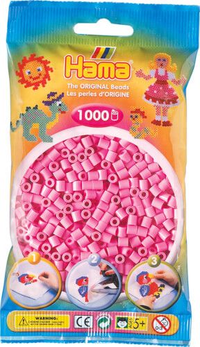 HAMA Bügelperlen Midi - Pastell Pink, 1000 Stück
