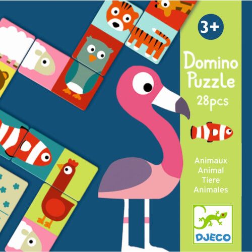 DJECO Lernspiele - Domino Puzzle Tiere