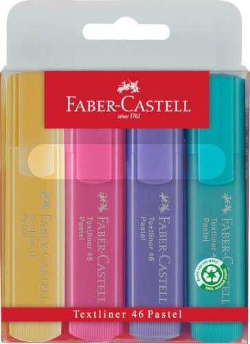 Faber-Castell - Textmarker pastell, 4er Set