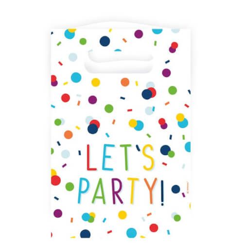 amscan® Confetti Birthday - 8 Partytüten Papier, 15,7 x 23,6 cm
