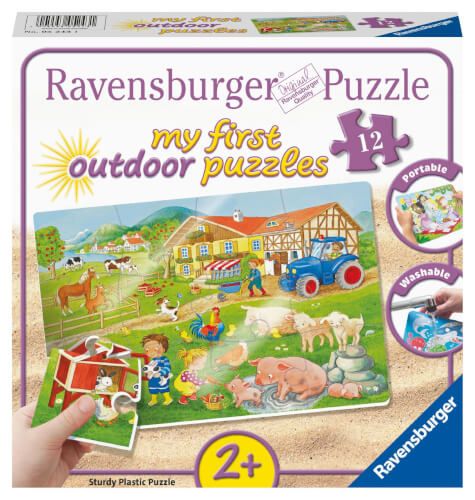 Ravensburger® My First Outdoor Puzzle - Lotta und Max auf dem Bauernhof, 12 Teile