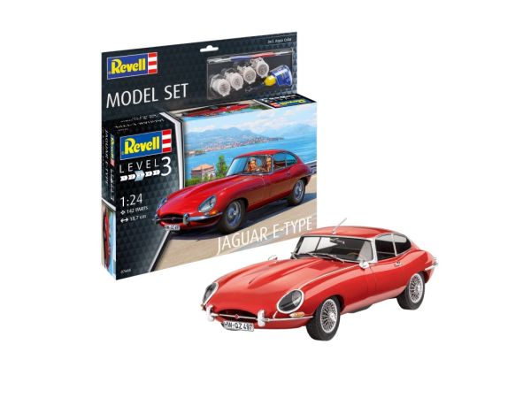 Revell Modellbau - Model Set Jaguar E-Type Coupé inkl. Basis-Zubehör 1:24
