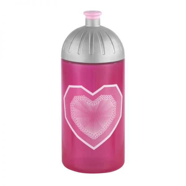 Step by Step - Trinkflasche Glitter Heart, Pink