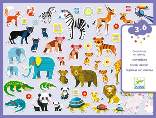 DJECO Sticker - Tiere und Tierbabies