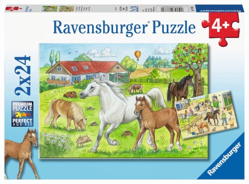 Ravensburger® Puzzle - Auf dem Pferdehof, 2x24 Teile