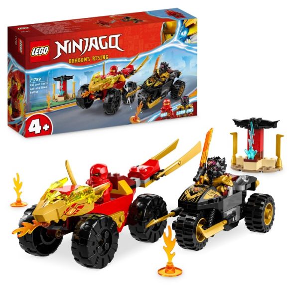 LEGO® NINJAGO® - Verfolgungsjagd mit Kais Flitzer und Ras‘ Motorrad