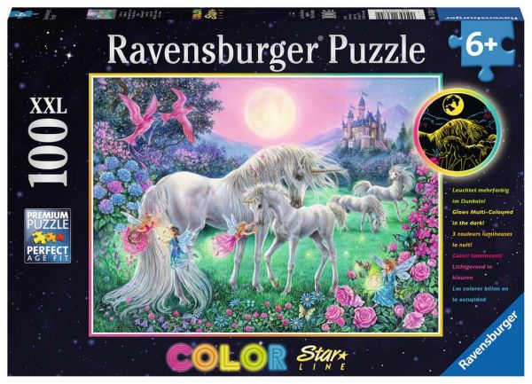 Ravensburger® Puzzle XXL Color- Einhörner im Mondschein