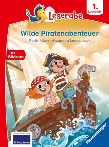 Ravensburger® Leserabe - Wilde Piratenabenteuer, 1. Lesestufe