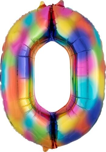 amscan® - Folienballon Große Zahl 3 Rainbow Splash, 63 x 88 cm