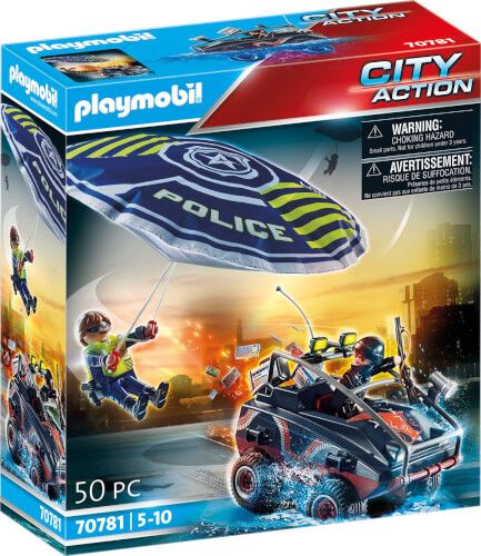 PLAYMOBIL® City Action - Polizei-Fallschirm: Verfolgung des Amphibien-Fahrzeugs
