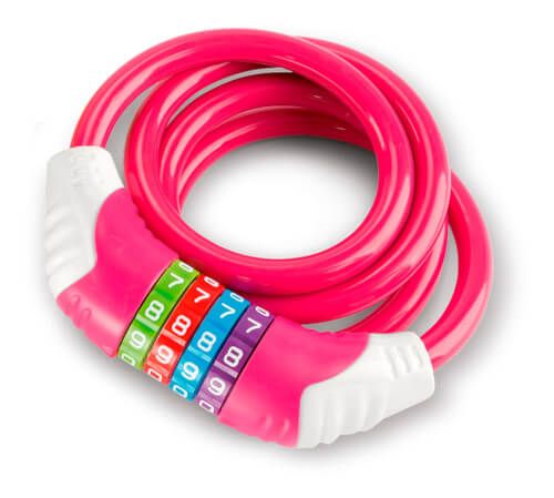 PUKY - Sicherheitskabelschloss für Kinder, pink 120 cm