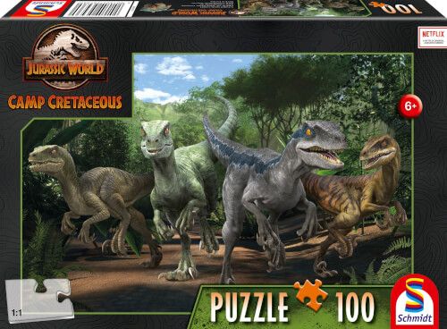 Schmidt Puzzle Jurassic World Camp Cretaceous - Das Velociraptor Rudel 100 Teile