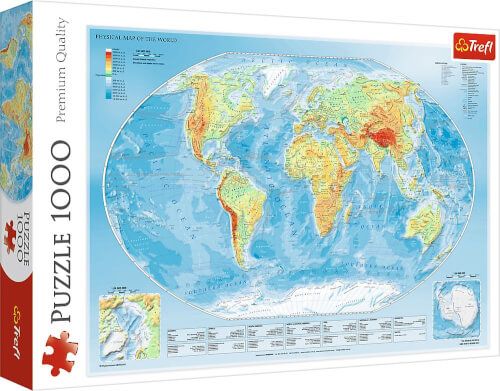 Trefl Premium Puzzle - Physische Weltkarte, 1000 Teile