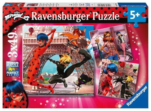 Ravensburger® Puzzle - Unsere Helden Ladybug und Cat Noir, 3x49 Teile