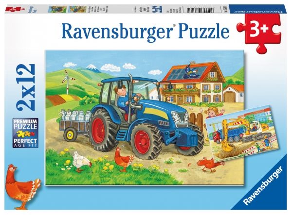 Ravensburger® Kinderpuzzle - Baustelle und Bauernhof