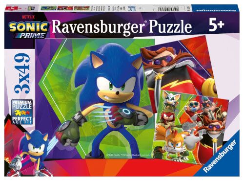 Ravensburger® Kinderpuzzle - Die Abenteuer von Sonic, 3 x 49 Teile