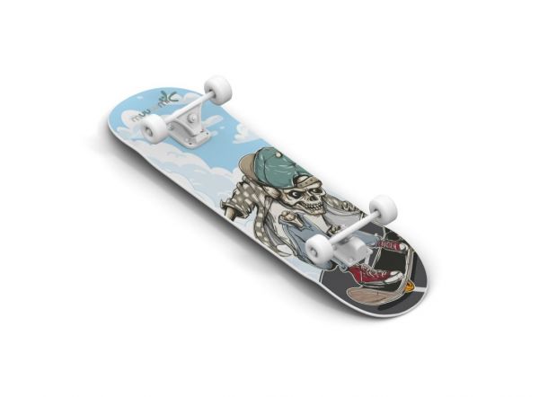 Muuwmi - Skateboard Pro ABEC 5, Skull Design