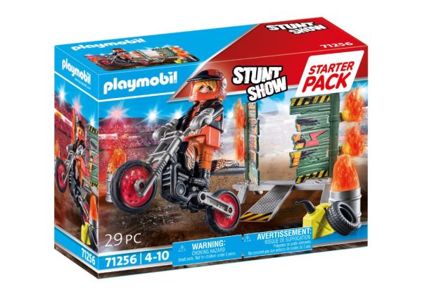 PLAYMOBIL® Stunt Show - Starter Pack Motorrad mit Feuerwand