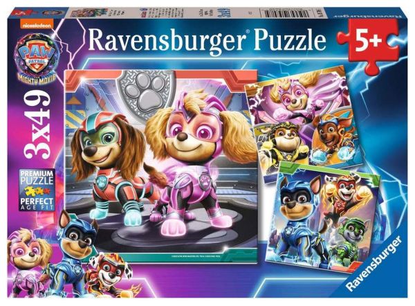 Ravensburger® Kinderpuzzle PAW Patrol - The Mighty Movie, 3x49 Teile