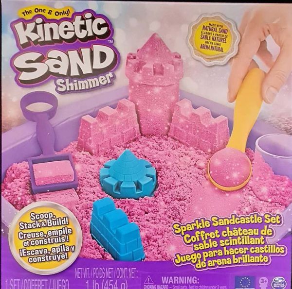 Spin Master - Kinetic Sand Box Shimmer Rosa, 454g
